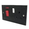 Cooker Control - 45 Amp Double Pole Switch with 13 Amp Plug Socket - Black Trim Black Granite / Polished Stainless Cooker Control (45 Amp Double Pole Switch and 13 Amp Socket)