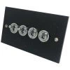 4 Gang 2 Way 20 Amp Dolly Switches Black Granite / Polished Stainless Toggle (Dolly) Switch