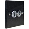Black Granite / Satin Stainless Toggle (Dolly) Switch - 2