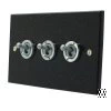 3 Gang 2 Way 20 Amp Dolly Switches Black Granite / Satin Stainless Toggle (Dolly) Switch
