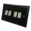 4 Gang 10 Amp 2 Way Light Switches : Black Trim