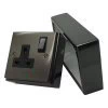 Bronze - Single (1 Gang) Metal Clad Surface Mount Box with PVC inner pattress - 35mm Depth