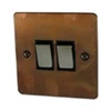 2 Gang 10 Amp 2 Way Light Switches - Brushed Nickel