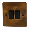 2 Gang 10 Amp 2 Way Light Switches - Black