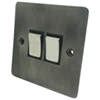 2 Gang 10 Amp 2 Way Light Switches - Steel Switch