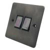 2 Gang 10 Amp 2 Way Light Switches - Black Nickel Switch