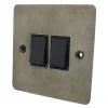 2 Gang 10 Amp 2 Way Light Switches - Black Switch