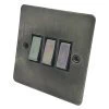 3 Gang 10 Amp 2 Way Light Switches - Black Nickel Switch