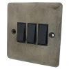 3 Gang 10 Amp 2 Way Light Switches - Black Switch