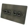 4 Gang 2 Way 20 Amp Toggle Light Switches - Black Toggles