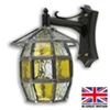 Campden - with amber stained glass highlights Campden Outdoor Leaded Lantern | Porch Light