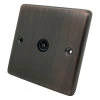 Single Non Isolated TV | Coaxial Socket : Black Trim