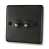 2 Gang 10 Amp 2 Way Dolly Switches Classical Black Graphite Toggle (Dolly) Switch