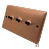 3 Gang 10 Amp 2 Way Dolly Switches - Black Toggle Classic Brushed Copper Toggle (Dolly) Switch
