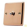 1 Gang 10 Amp 2 Way Dolly Switch - Chrome Toggle Classic Polished Copper Toggle (Dolly) Switch