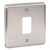 1 Gang Grid Plate Classic Grid Brushed Steel Grid Plates