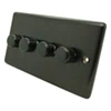 Classic Old Bronze LED Dimmer and Push Light Switch Combination - 1