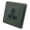 5 Amp Round Pin Unswitched Socket : Black Trim Classic Old Bronze Round Pin Unswitched Socket (For Lighting)
