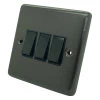 3 Gang 10 Amp 2 Way Light Switches : Black Trim Classic Old Bronze Light Switch