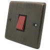 45 Amp Double Pole Switch with Neon - Single Plate : Black Trim Classic Antique Copper Cooker (45 Amp Double Pole) Switch