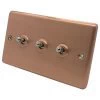 3 Gang 10 Amp 2 Way Dolly Switches - Chrome Toggle
