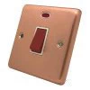 45 Amp Double Pole Switch with Neon - Single Plate : White Trim Classic Brushed Copper Cooker (45 Amp Double Pole) Switch