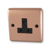 Classic Brushed Copper Round Pin Unswitched Socket (For Lighting) - 1