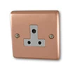 Classic Brushed Copper Round Pin Unswitched Socket (For Lighting) - 2