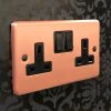 Classic Brushed Copper Switched Plug Socket - 1