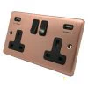 More information on the Classic Brushed Copper Classic Plug Socket with USB Charging
