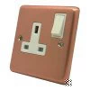Classic Brushed Copper Switched Plug Socket - 2