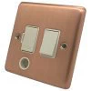 Classic Brushed Copper Switched Fused Spur - 3