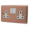 Classic Brushed Copper Switched Plug Socket - 2