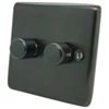Classic Old Bronze LED Dimmer and Push Light Switch Combination - 2