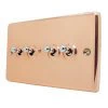 Classic Polished Copper Toggle (Dolly) Switch - 3