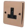 Classic Polished Copper Round Pin Unswitched Socket (For Lighting) - 3