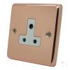 Classic Polished Copper Round Pin Unswitched Socket (For Lighting) - 2