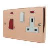 Classic Polished Copper Cooker Control (45 Amp Double Pole Switch and 13 Amp Socket) - 1