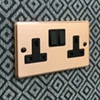 Classic Polished Copper Switched Plug Socket - 1