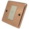 Retrofit Time Lag Switch - Non Illuminated : White Trim Classic Polished Copper Time Lag Staircase Switch