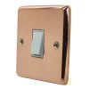 1 Gang 10 Amp 2 Way Light Switch : White Trim Classic Polished Copper Light Switch