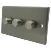 Classic Satin Chrome LED Dimmer and Push Light Switch Combination - 1