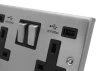 Classic Satin Chrome Plug Socket with USB Charging - 1