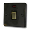 20 Amp Double Pole Switch with Neon : Black Trim Classical Aged Aged 20 Amp Switch