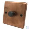 1 Gang 400W 2 Way Dimmer - Black Control Classical Aged Burnished Copper Intelligent Dimmer