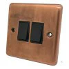 Classical Aged Burnished Copper Light Switch - 2