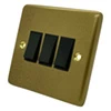 3 Gang 10 Amp 2 Way Light Switches - Black Switches