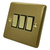 3 Gang 10 Amp 2 Way Light Switches - Brass Switches