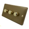 Classical Aged Old Gold Push Intermediate Light Switch - 2