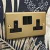 Classical Aged Old Gold Switched Plug Socket - 3